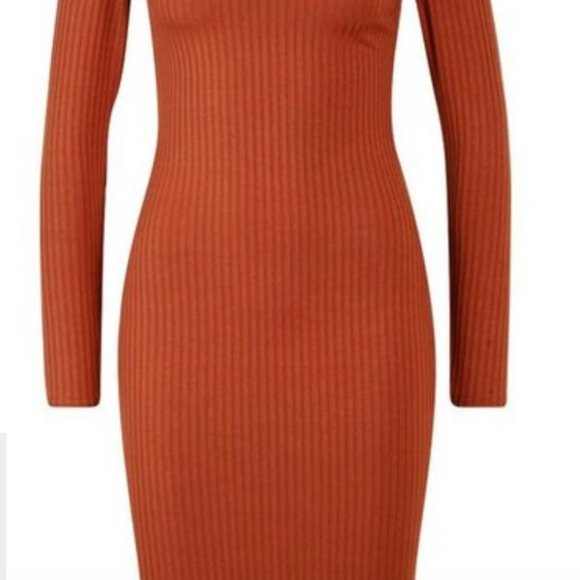 Urban Outfitters orange midi turtleneck dress - Picture 2 of 4